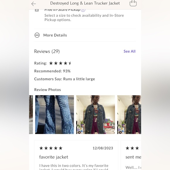 Women’s Free People Destroyed Long and Lean Trucker Jacket - Picture 15 of 15